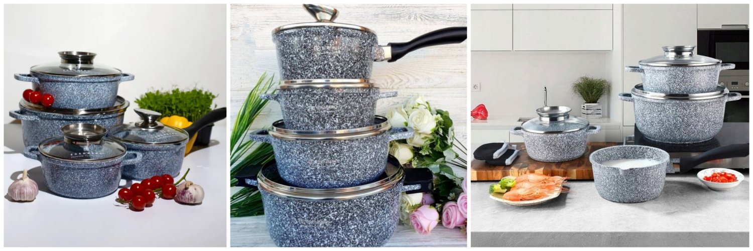 Akmens mases puodu rinkinys